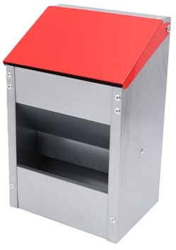 Qcwwy Alimentador Automático de Pollos Alimentador Automático de Pollos 10LB Montaje en Pared de Colgante Dispensador de Alimentos para Aves de Corral Sin Desperdicio Sin Derrames de Aves de Corral de