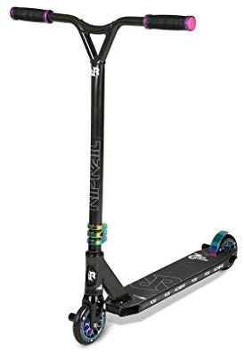 Riprail Semi Pro 2 Stunt Scooter mit Leichtmetalldeck, Leichtmetall-Kernrädern, ABEC-9-Lagern, gewindefreiem NECO-Steuersatz aus Leichtmetall, CNC-gefräster Gabel, 2 Heringen