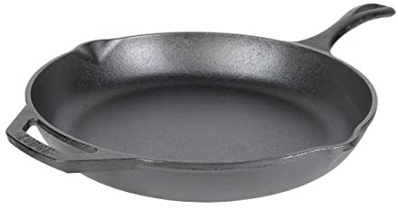 Lodge 12 Cast Iron Skillet - Chef Collection - Perfect Sear - Ergonomic Handles - Superior Heat Retention - Cast Iron Cookware & Skillet