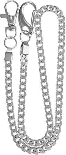 NICERIO Hosen Kette Silber Brieftasche Kette Tasche Kette Gürtel Ketten Jeansketten mit Beidseitigen Verschlüssen für Jungen Männer 60-80Cm