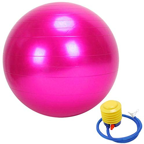 Hetangyuese Gymnastikball Mit Ballpumpe | Anti-Burst | 600 lbs Maximalbelastbarkeit | Yoga Ball für Büro Hause Fitnessstudio | Gymnastikball 45cm, 75cm, 85cm (85cm, Pink)
