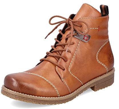 Rieker Damen Schnürstiefeletten 73501, Frauen Stiefeletten,übergangsschuhe,Boots,Stiefel,Bootee,Booties,halbstiefel,braun (24),42 EU / 8 UK