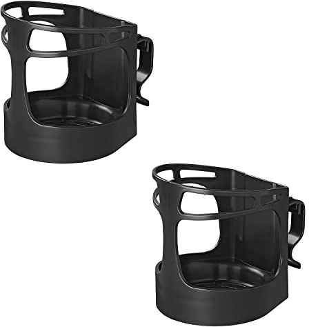 Preiswert&Gut 2 x Getränkehalter in schwarz 12,8 x 8,7 x 12,1cm mit flexiblen Befestigungswinke – Universeller Flaschenhalter bis zu 1,5L – Becherhalter für zb. Boot oder Auto
