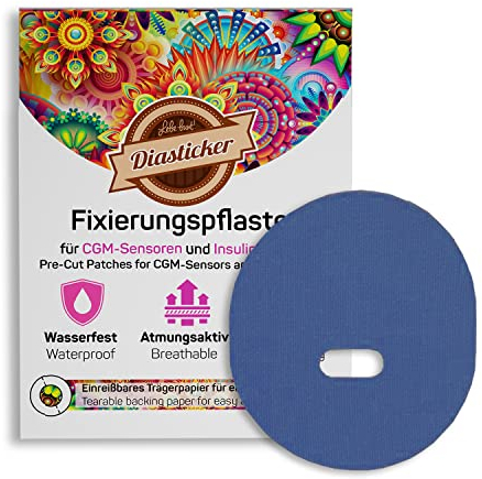 Diasticker® | Medtronic Enlite Guardian Fixierpflaster (10 Stück, Dunkelblau) | Wasserfest - Atmungsaktiv - Starker Halt | Patch, Fixierung, Tape, Pflaster