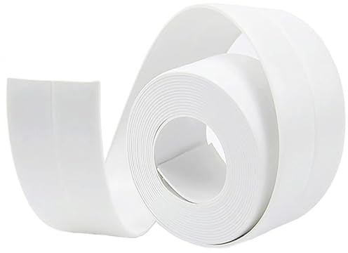 XOUDKE Rodapiés Autoadhesivo Flexible, 3.2m x 38mm Perfil PVC, Rodapie de Acabado Rodapiés Flexible Cinta Autoadhesiva para Cocina y Baño, Blanco