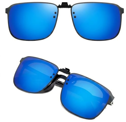 CREYESTAL Clip Gafas de Sol Polarizadas, Clip para Gafas para Sol, Clip Solar, Abatible y Ultraligero, Hombre, Mujer, 100% Anti-UV