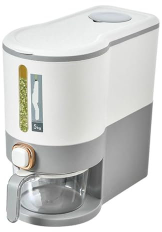 Flingdispenser Ris Förseglad Risdispenser Spannmålsbehållare Förvaring Spannmålsdispenser Spannmålslåda För Bönor Majs Livsmedelsdispenser(5kg)