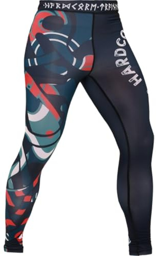 Hardcore Training Compression Pants Men Pantaloni a Compressione Uomo Leggings Yoga Fitness Palestra MMA BJJ Boxe Grappling No Gi (IT, Testo, M, Regular, Regular, Black/Blue)