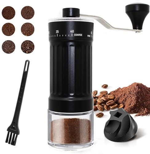 Macinacaffè Manuale, Macchinetta Caffe Portatile, Dotato di Dispositivo Ceramico Conico ad Alta Precisione, Precisione Regolabile, Adatto per Aeropress, Pour Over e Moka