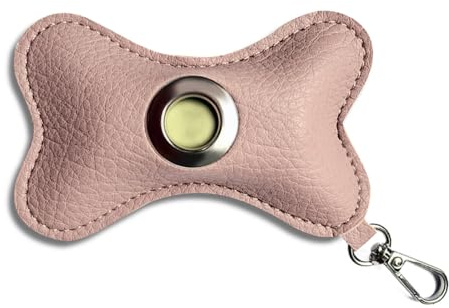 Dispensador de Bolsas para Excrementos Caninos de Cuero, Bolso con Cremallera con Mosquetón Adjunto a Todas las Correas para Caminar, Exteriores y Viajes (Bolsas No Incluidas)