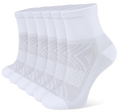 CLOSEMATE Womens Running Socks Cushioned 6P | Soft cotton blend, moisture-wicking comfort, anti-blister, breathable mesh, reinforced heel&toe for sports and everyday wear