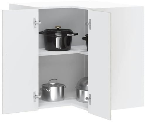 QJBSAVVA Armario colgante de esquina Porto gris hormigón de madera 57 x 57 x 60 cm Armario de cocina con diseño moderno y alta capacidad de carga de hasta 70 kg para cocina y salón