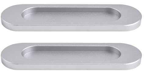 Daleweo 2 Maniglie Adesive per Porte Scorrevoli, 10x3 cm Barre in Alluminio, Argento, Per Porte Scorrevoli, Ante Scorrevoli Armadio, Finestre & Vetro, Senza Forare, Facili da Incollare