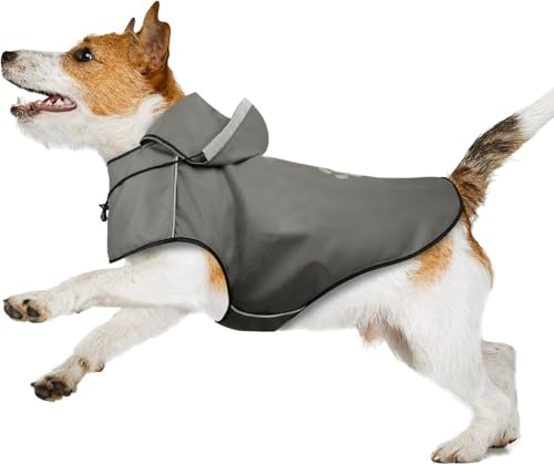 DQGHQME Waterproof Reflective Dog Raincoat Rain Jacket for Small Dogs