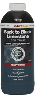 EASYSeal Back to Black Limestone Sealer. Highly Effective, Easy to Apply Limestone Restorer and Protection. Restores Limestone to Rich Black Tones. Single Coat, Water Resistant Technology (1Litre)