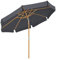 SONGMICS Sonnenschirm 300 cm, achteckiger Gartenschirm, Sonnenschutz, Schirmmast und Schirmrippen aus Holz, knickbar, ohne Ständer, Outdoor, Balkon, Terrasse, grau GPU32GY