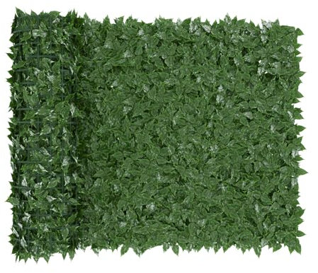 BRICOZONE Siepe Artificiale Ultra Coprente 1x3m Frangivento Ornamentale con Folte Foglie Sintetiche di Edera/Lauro per Balcone, Terrazzo, Giardino Rete Anticaduta per Recinzioni Verde Scuro