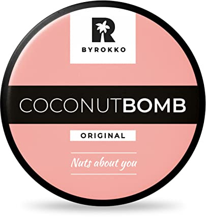 BYROKKO Coconut Bomb Hair Mask (180 g), Nourishing Hair Treatment for Damaged Dry Hair, Vegan and Cruelty-free
