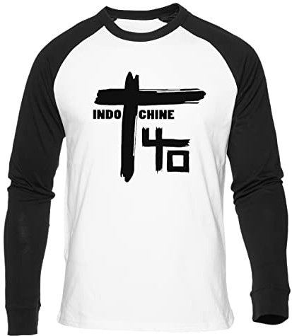GUNMANTOR Best of Indochine T-Shirt De Baseball Blanc pour Hommes Femmes Manches Longues Unisexe Col Rond White Unisex S