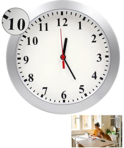 Orologio da parete con telecamera nascosta, 1080P, telecamera spia di sicurezza per interni con rilevamento del movimento, piccola telecamera segreta Nanny Cam per casa e ufficio, senza Wi-Fi, senza