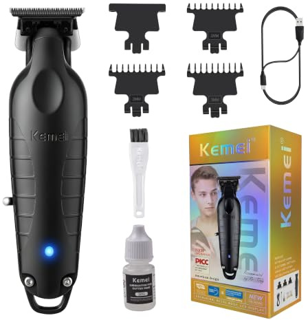KEMEI 2299 Professional Hair/Beard Trimmer for Men, Zero Gapped Hair Clippers for Barbers, Cordless