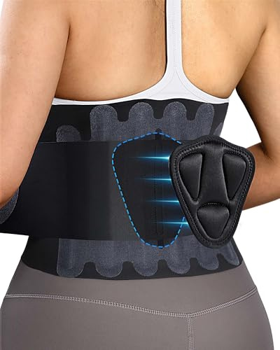 Fitomo Fascia Lombare Supporto Schiena con Cuscinetto 3D e 6 Stecche, Tessuto Ultra Fine da 0,5 mm, Senza Cuciture in un Unico Pezzo, Fascia Elastica Lombare Donna Uomo per Lavoro, Sciatica, Postura