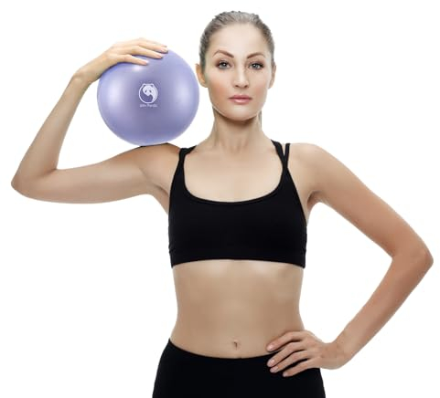 Slim Panda Gymnastikball Klein, 23 cm Pilates Ball mit Aufblasbarem Strohhalm, Soft Yoga Ball für Senioren Therapie, Hause, Fitness, Balance Training(Helles Lila)
