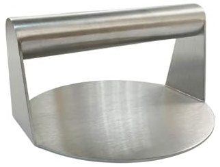 Fackelmann Prensador de Hamburguesas, Prensa para Smash Burger, Aplastador Antiadherente Profesional y Doméstico, Acero Inoxidable 430, Apto para Lavavajillas,14x7 cm, 1 ud.