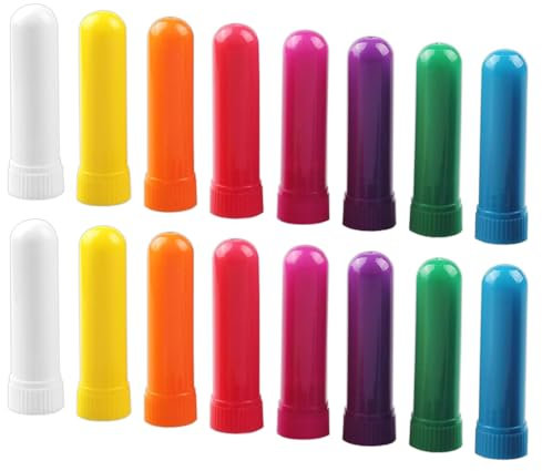 16 Stück Riechstifte für ätherische Öle,Naseninhalator stift(8 Farben),Riechstäbchen,Tragbarer riechstäbchen,Riechstifte für ätherische Öle für die Aromatherapie,Riechstift