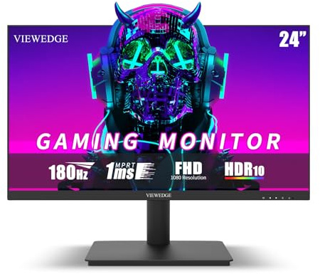 Viewedge écran Pc Gaming 24 Pouces FHD 180Hz,VA 1ms,Filtre Anti-lumière Bleue,2 Ports HDMI et 1 Port DP,avec 100% sRGB,1080p HDR pour Moniteur Ordinateur Gamer
