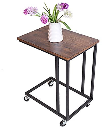 Over-Bed Tables Rolling Computer Stand Desk, Portable Laptop Desk With With Metal Frame, Sturdy/Ergonomic Mobile Table Workstation, Easy To Install