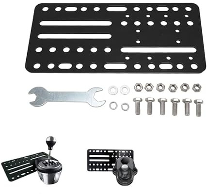 Sunicon Placa de Montaje de Estrago de Mano USB, Placa de Soporte de Soporte de handbrake de handsb USB Placa de Adaptador de Orificio múltiple Universal para Sim Racing Shifter
