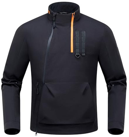 RIDEIRON Giacca Moto Uomo Donna Conforme CE Tutte le Stagionicon con Spalline e Gomitiere CE Equipaggiamento Protettivo per Motociclisti, Fodera Sfoderabile Nero,XXL
