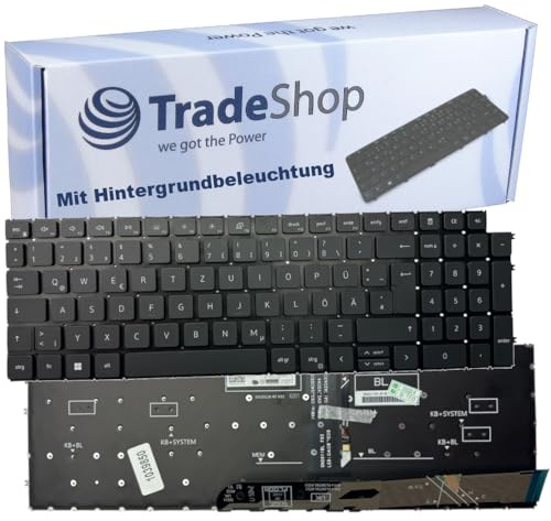 Trade-Shop Original Laptop Notebook Tastatur Deutsch QWERTZ mit Hintergrundbeleuchtung kompatibel mit Dell Latitude 3520 3511 5518 5510 3525 Serie