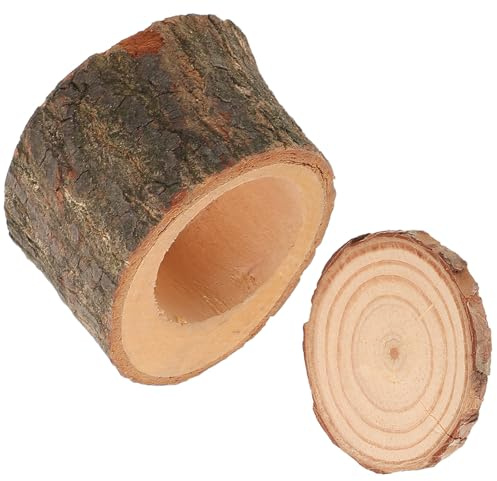 JOINPAYA Tazón Pequeño para Hámster de Madera Maciza Tapa, Cuenco Estable para Cobayas y Mascotas Pequeñas, Comedero para Animales Domésticos, Accesorio Práctico para Alimentación Segura