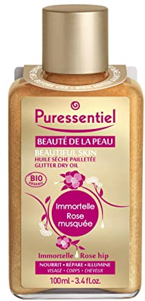 Puressentiel - Bellezza della Pelle Olio Secco Scintillante - nutre, ripara, illumina - viso, corpo, capelli - con rosa mosqueta ed elicriso - 100 ml