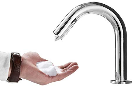 Automatic Soap Dispenser Built In Countertop, Foaming/Liquid Soap Dispenser with 1000ml Soap Bottle for Bathroom, AA Battery Powered