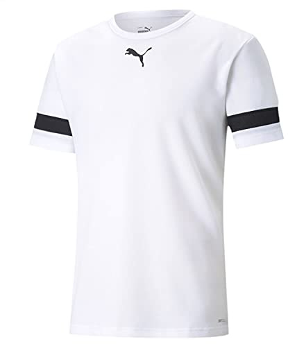 PUMA Mixte Enfant Teamrise Jersey Jr Shirt, Puma Blanc- Puma Noir- Puma Blanc, 152 EU