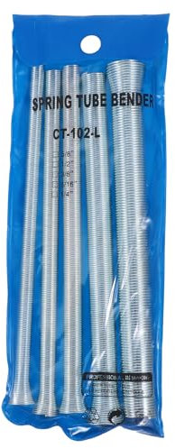 VILLCASE 5 uds Dobladora de Tubo de Resorte, Resorte en Espiral 5/8'', 1/2'', 3/8'', 5/16'', 1/4'' dobladora de Tubos para Tubos de Acero de Pared Delgada de Aluminio y Cobre