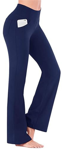 Wide Leg Trousers for Women, Stretch Flared Leggings with Pockets, High Waist Casual Bootcut Yoga Pants for Workout Dance 11