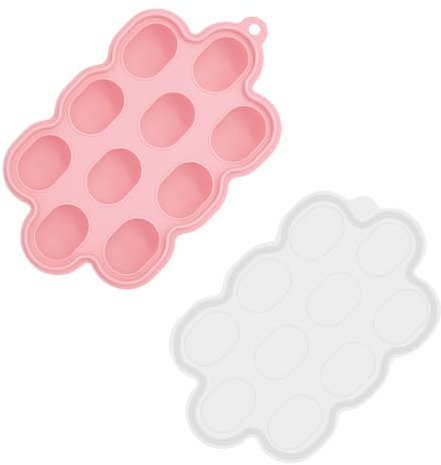 HAMKU Babybrei Einfrieren Behälter mit Deckeln, Silikon Eiswürfelbehälter, Beikost Einfrieren Behälter für Babynahrung Aufbewahrung und Fruchtsauger, Babybrei Eiswürfelform Gefrierform, 1 Stück