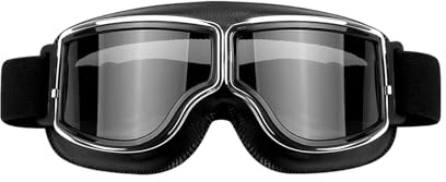 Hopzab Goggles with UV Protection & Anti-Fog – Unisex Motorcycle & Outdoor Sports Goggles, Helmet Compatible, Windproof Snow for Cycling, Skiing, Snowboarding, Vintage Design