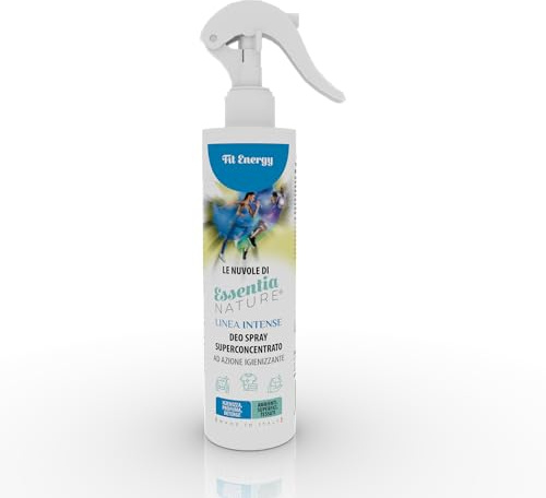 Le Nuvole di ESSENTIA, Profumo Igienizzante Spray Linea Intense | Fit Energy | 250 ml (Confezione da 1) | Per Ambienti, Tessuti e Superfici con Essenze Naturali e Sali Quaternari di Ammonio