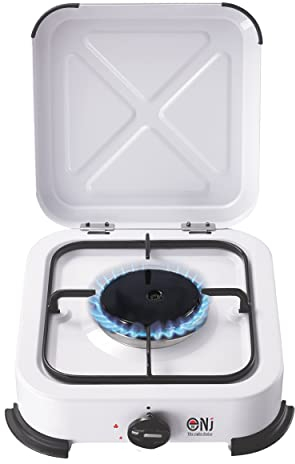 NJ-01 Camping Gas Stove - Portable Single Burner LPG Gas Hob Cooker with Lid for Outdoor 2.2kW