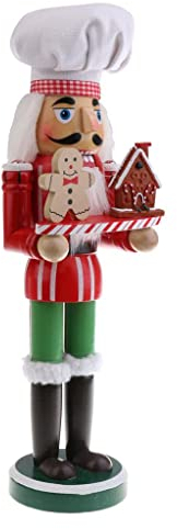 Sharplace Casses-Noix en Bois Figurine 36cm Décorations Maison Cadeau Fête pour Adulte Enfant, Chef