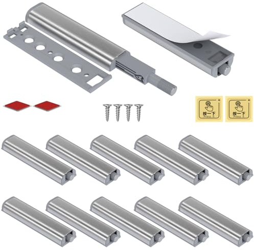 Verrou Poussoir Magnétique Jiayi Lot de 12 Aimants Amortisseurs de Porte, Push to Open Aimant Poussoir Fermeture Systeme pour La Porte de L'armoire, du Tiroir, du Meuble et du Placard, etc