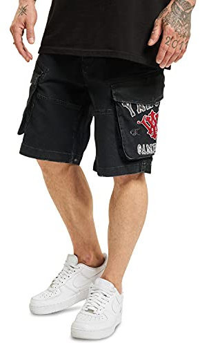 Yakuza Herren 893 College Cargoshorts, Schwarz, 31W