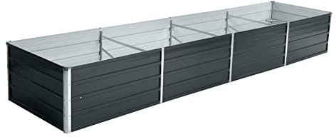 ESTEXO Hochbeet Metall Pflanzbeet Gemüsebeet Stahl Beet Pflanzkasten Blumenbeet Garten Verzinkt Gartenbeet RAL7016 (Anthrazitgrau) 320x80x45 cm