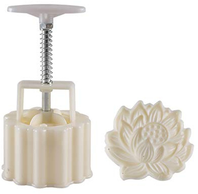 SUNPRETTY Moule à gâteau de lune en plastique 125/150 g avec tampon lotus 3D - Accessoire de pâtisserie pour festival de la mi-automne
