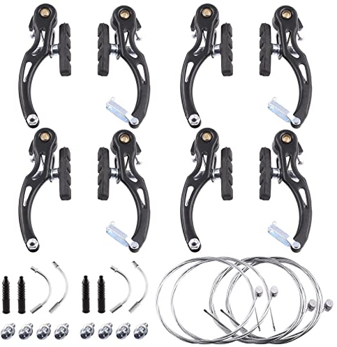 Keadic 36Pcs Bike Brakes Cable Set - Includes V-Brake Calipers, Gear Cable Wire, End Crimps and Ferrules for MTB, Road Bikes